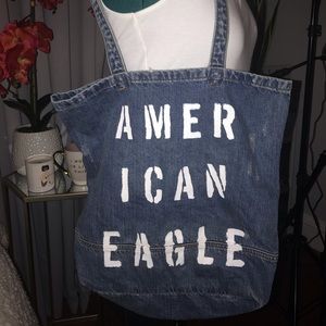 Distressed American Eagle Denim Tote